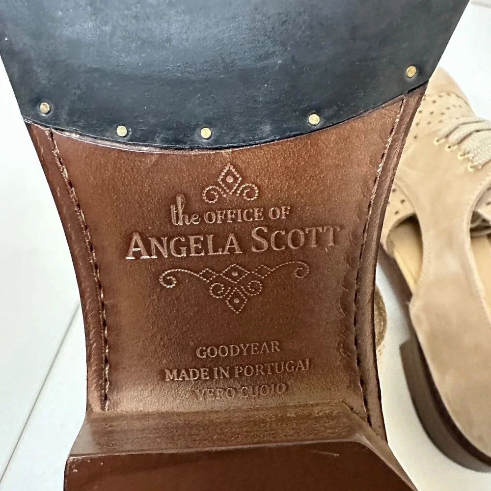 The Office of Angela Scott Mr Colin Cutout Suede Oxford Shoes Beige EU 37 US 7